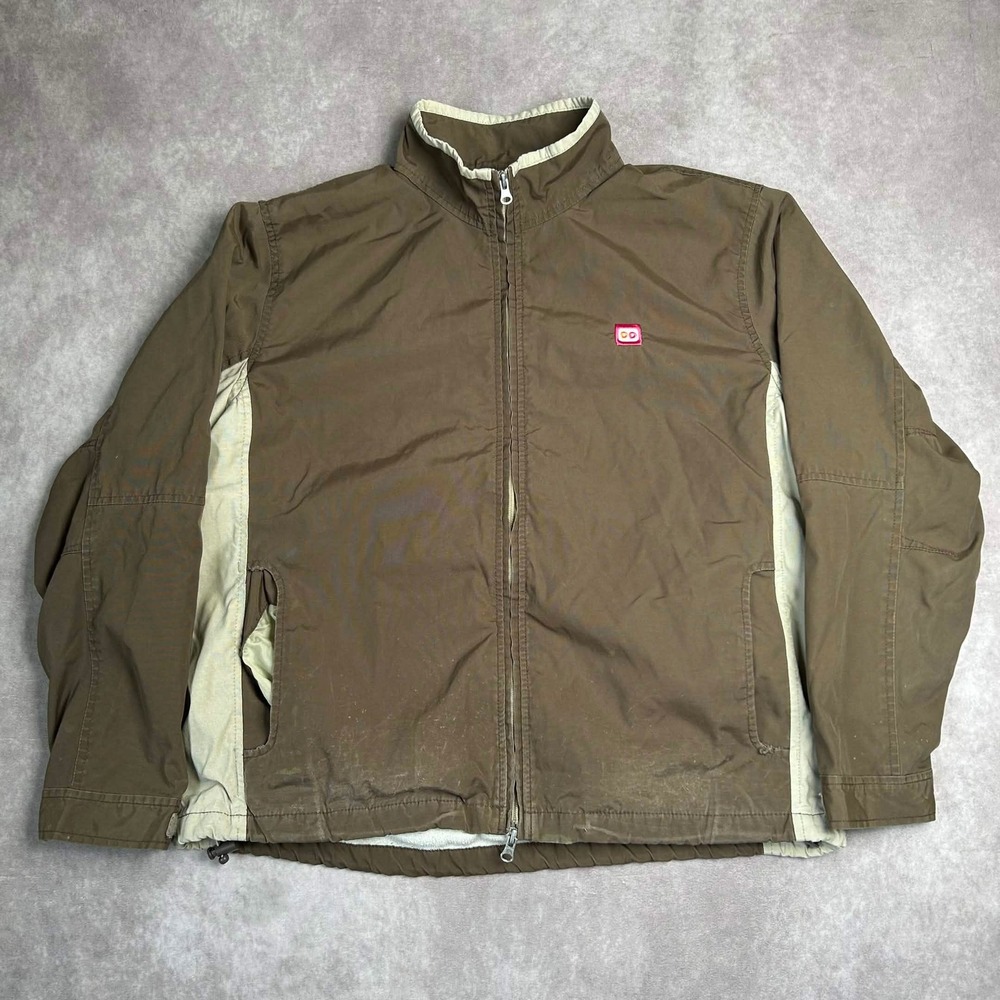Dunkin Donuts Employee Uniform Jacket Brown Fleece Lined Zip Up Mens XL